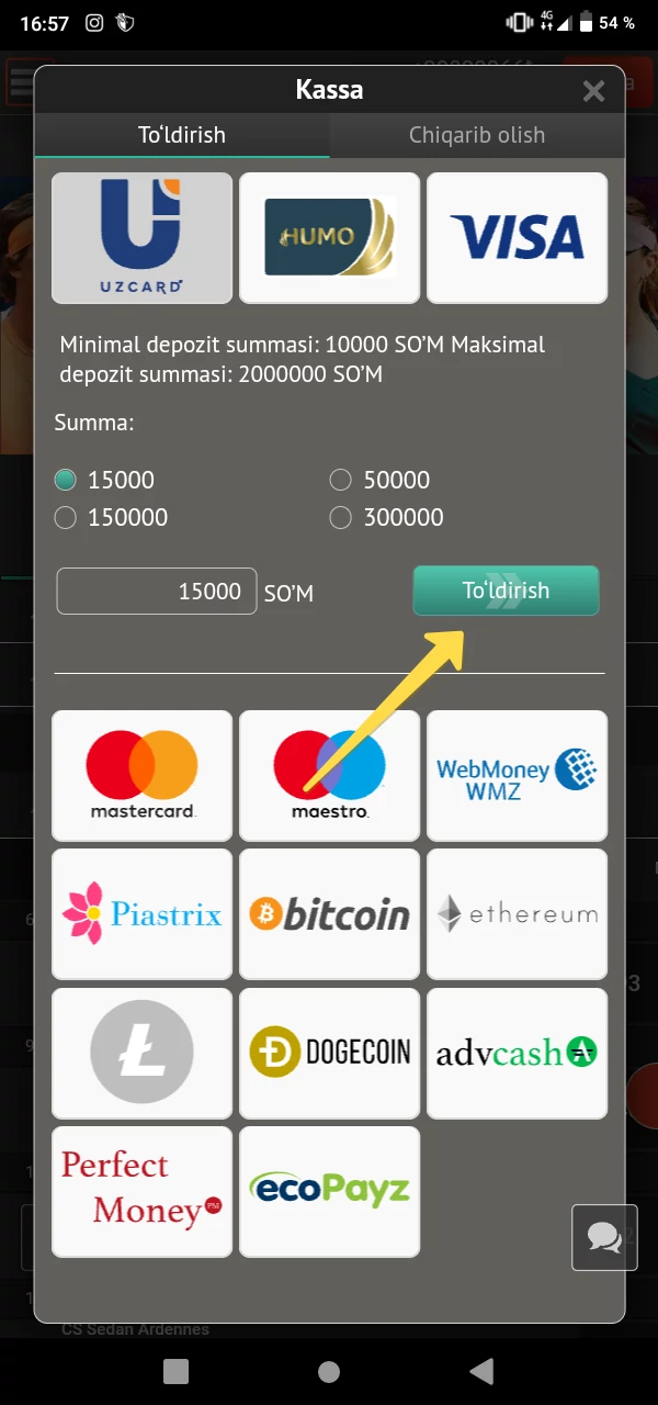 Как пополнить счет pin up с Узбекистана